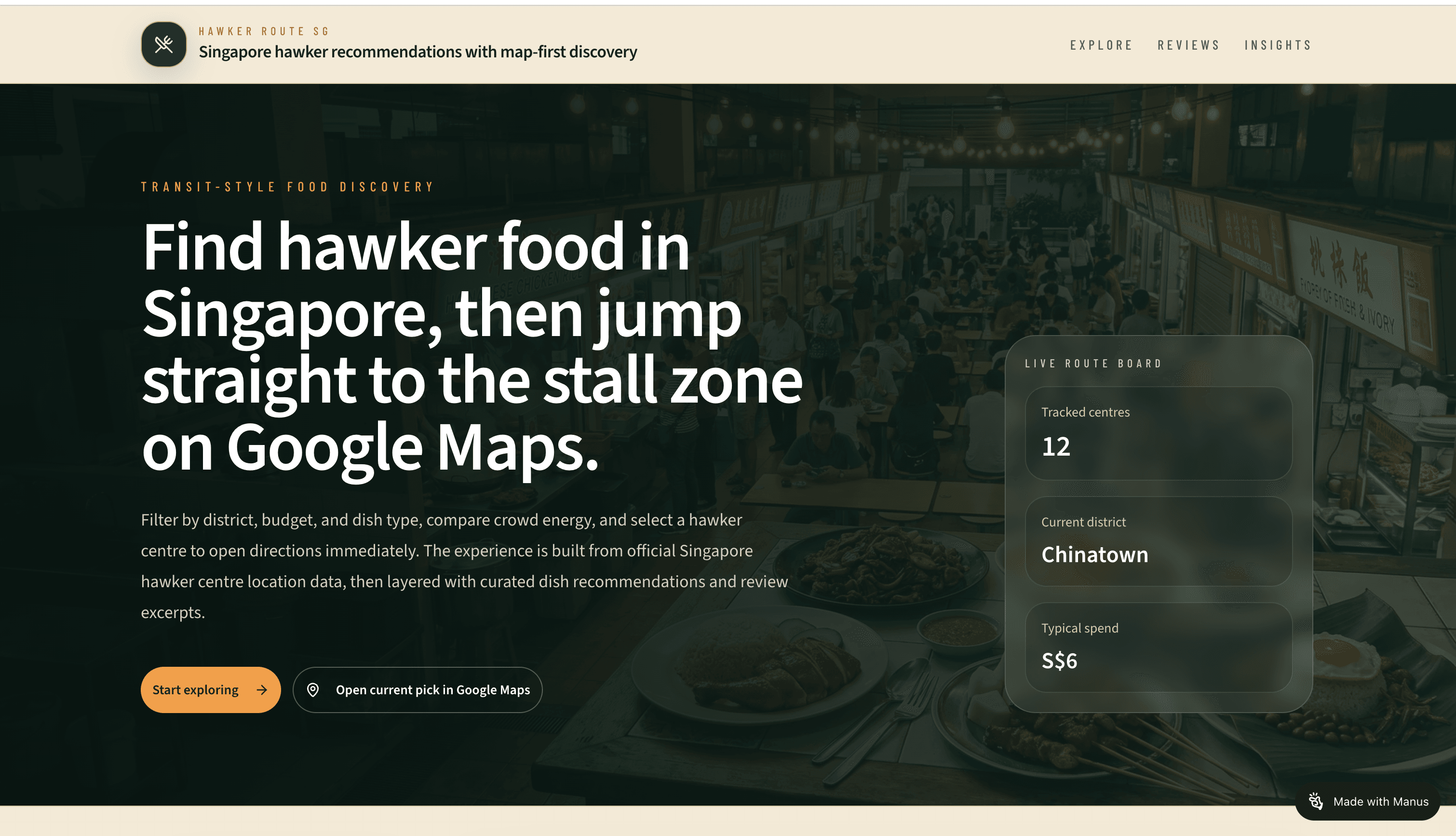 Hawker Route SG Discovery Tool