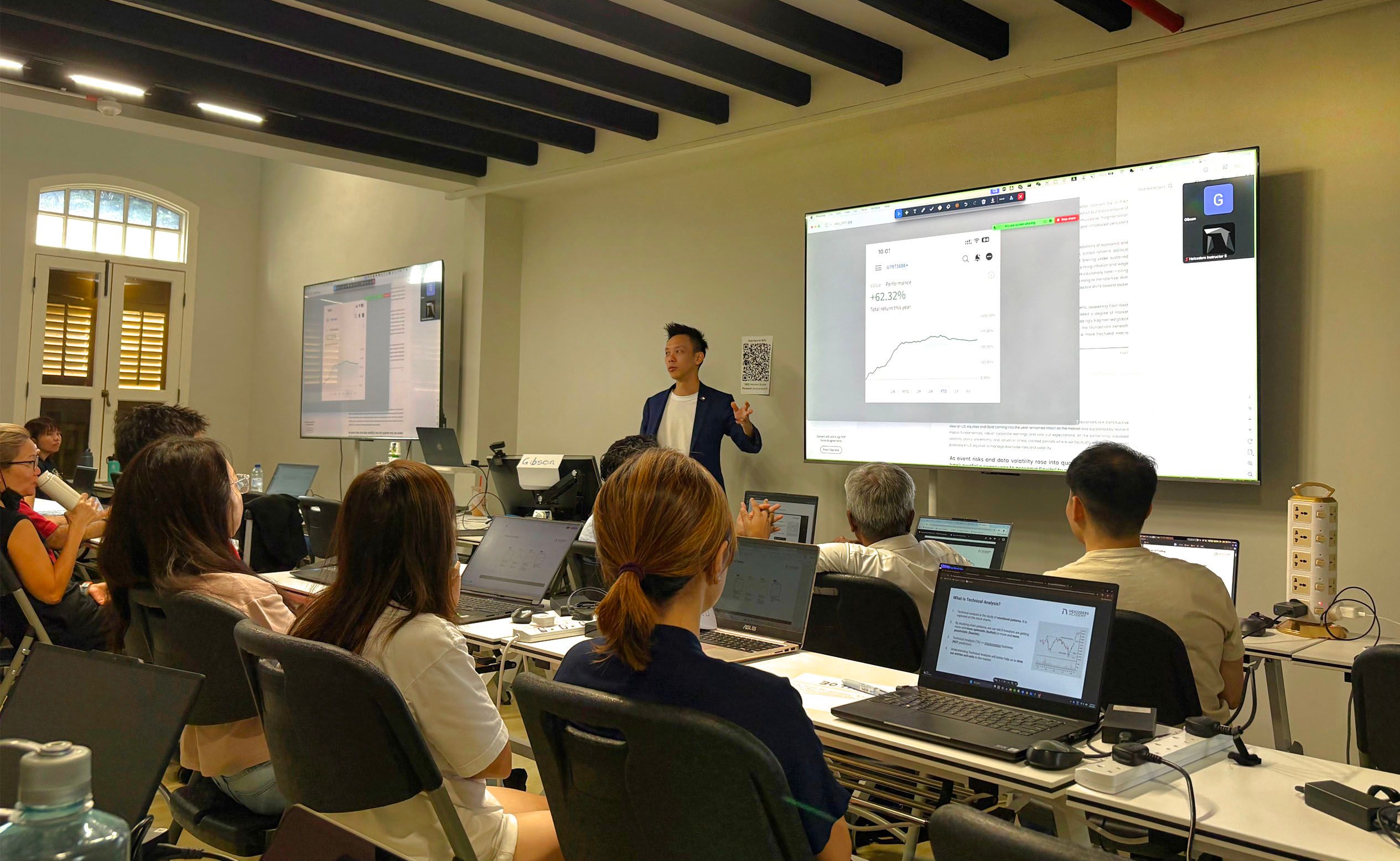 Gibson Low with students