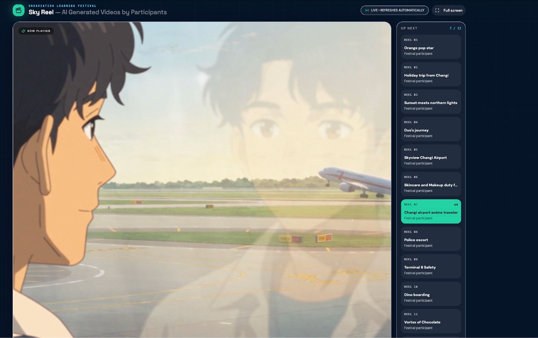 A participant prompt on the Sky Reels interface